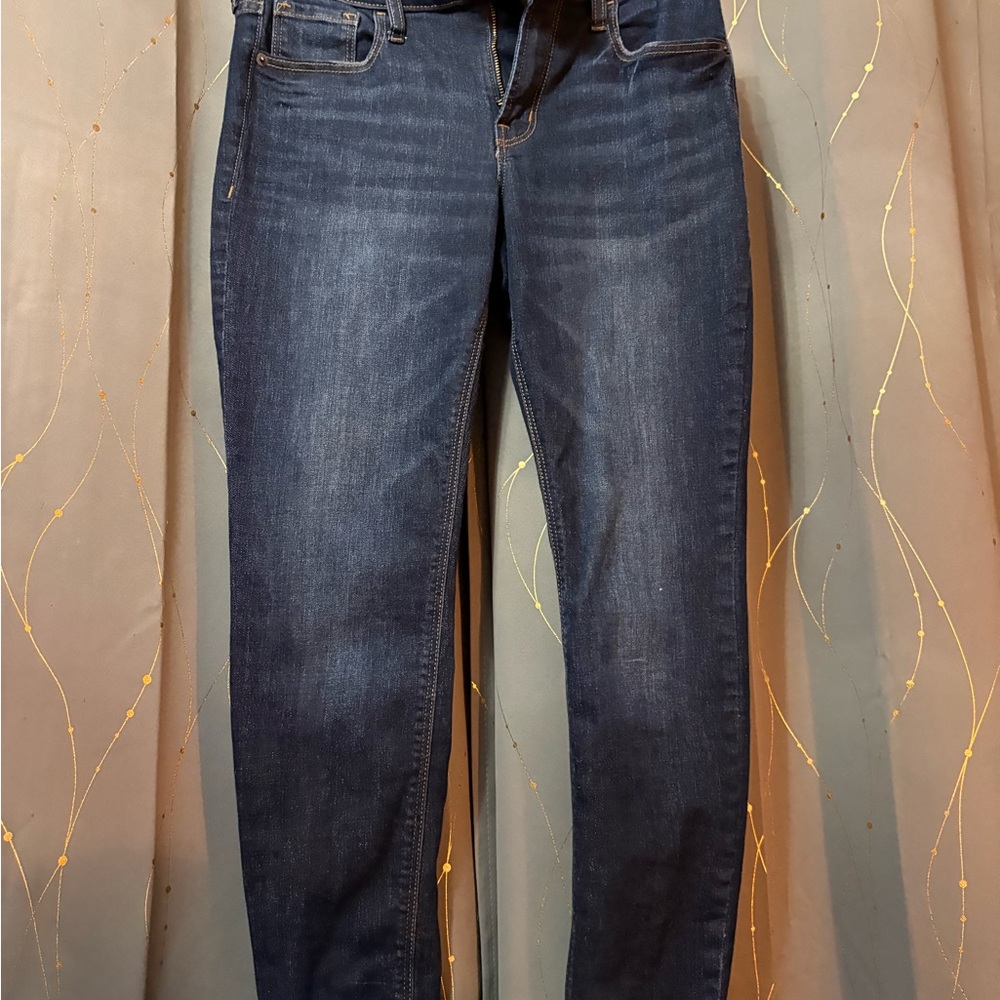 Old Navy Midnight Blue Mid-Rise Rockstar Super Skinny Jeans